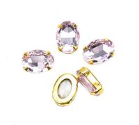 XINMILI Choupee Lot de 36 strass ovales à dos plat en cristal K9 à coudre (13 x 18 mm, rose)