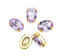 XINMILI Choupee Lot de 36 strass ovales à dos plat en cristal K9 à coudre (13 x 18 mm, violet)