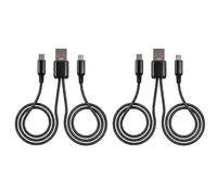 XINML 2er Set Cable USB a Dual Type-C 1,2 m, Cable De Carga Rapida 3A Tipo Y, Dos Conectores USB-C En Un Puerto USB, Cable De Carga Y Datos Para Smartphones, Tablets Y Dispositivos Con Puerto Type-C