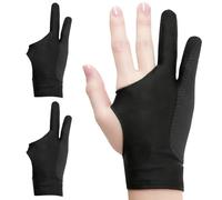 XINML 2Pcs Gant Dessin pour Tablette Graphique, Gants d'artiste Numérique à Deux Doigts Trois Couches Anti-Fausse Touche, Gant de Dessin Main Droite Gauche, pour Tablette Graphique & Tablette Tactile