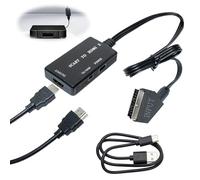 XINML Adaptateur Péritel vers HDMI avec câbles Full 1080P Convertisseur Péritel HDMI, Audio Vidéo Stable Converter Scart versHdmi pour HDTV DVD STB VHS Xbox Moniteur avec CâbleHDMI & USB Alimentation