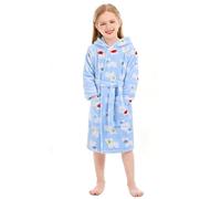 XINNE Filles Garçons à Capuche Peignoir Animal Pyjamas Unisexe Bébé Enfants Robe de Chambre Flanelle Vêtements De Nuit Taille 130 Ours Bleu