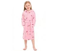 XINNE Garçons Filles Robe à Capuche, Robe De Chambre Peignoir Pyjama En Flanelle Douce Unisexe Bambins Vêtements De Nuit Pour Enfants Motif Cerise