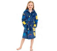 XINNE Garçons Filles Robe à Capuche, Robe De Chambre Peignoir Pyjama En Flanelle Douce Unisexe Bambins Vêtements De Nuit Pour Enfants Motif Dinosaure