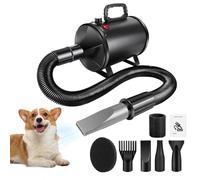 Xinng 2800W Souffleur pourchien,Sèche-Cheveux pour Chien,Pulseur Chien Professionnel Séchoir Sèche-Poils Toilettage Sèche-Cheveux pour Chien Chat Animaux avec 4 Buses et Tuyau élastique de 2,3 m