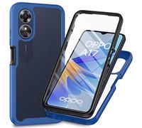 XINNI Coque pour Oppo A17 4G Antichoc Housse avec Protège écran, 360 Degrés Full Body Etui Solide Double Face Bumper Portable Transparent Housse