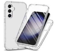 XINNI Coque pour Samsung Galaxy S24 Plus 5G Antichoc Housse avec Protège écran, 360 Degrés Full Body Etui Solide Double Face Bumper Portable Transparent Housse,Cristal