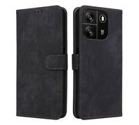 XINNI Housse pour Oscal Flat 1C/Blackview Wave 6C Etui, RFID Protect PU/TPU Cuir Coque Magnétique Portefeuille, Noir