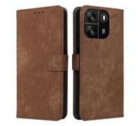 XINNI Housse pour Oscal Flat 1C/Blackview Wave 6C Etui, RFID Protect PU/TPU Cuir Coque Magnétique Portefeuille, Marron