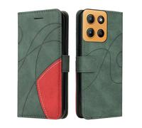 XINNI Housse pour Telephone Motorola Moto G15 Etui, PU/TPU Rétro Retourner Cuir Coque Magnétique Anti Chute Portefeuille Protection Case Cover, Vert