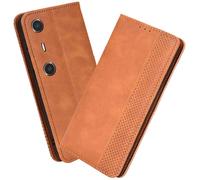 XINNI Housse pour Telephone Xreal Beam Pro Etui, PU/TPU Retourner Cuir Coque Magnétique Portefeuille, Marron