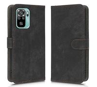 XINNI Housse pour Xiaomi Redmi Note 10S/Note 10 4G/Poco M5S Etui, RFID Protect PU/TPU Cuir Coque Magnétique Portefeuille, Noir