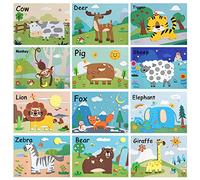 XINNIAN 12Pcs Mosaïque Autocollante pour Enfants,Gommettes Enfants en Mousse,3D Eva Mousse Autocollants,Kits de loisirs créatifs Animaux de Jungle en Mosaïque,Activités créatives pour enfants