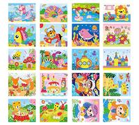 XINNIAN 20PCS Mosaiques Autocollantes Enfants,Loisirs créatifs à thème pour Enfants,Bricolage Assortiment Couleur Sticky Mosaics Cadeau Noël Anniversaire Activité Manuelle Garçon Fille