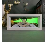 Xinnice Bruno Bucciarati Anime Figure Papercut Light Bruno Bucciarati Boîte à ombre 3D LED Lampes Décoratives Chambre 7 couleurs 5.3 * 9.5 * 21cm