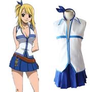 Xinnice FAIRY TAIL Costume de cosplay Lucy Heartfilia Jeu de rôle Anime marin sans manches Costume de cosplay Tenue de fête d'Halloween pour homme femme S à XL