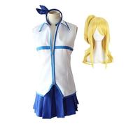 Xinnice FAIRY TAIL Costume de cosplay Lucy Heartfilia Jeu de rôle Anime marin sans manches Costume de cosplay Tenue de fête d'Halloween pour homme femme S à XL