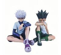 Xinnice Killua zaoldyeck/GON Freecss Figurine PVC Modèle assis 12 cm Anime Figurine d'action GON Freecss Décoration de bureau Collection Statue pour fans