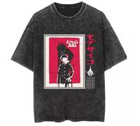 Xinnice Mob Psycho 100 T-shirt Kageyama Shigeo/Reigen Arataka imprimé anime à manches courtes porosité ample sweat-shirt surdimensionné tendance pour adolescents garçons et filles