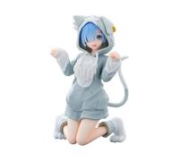 Xinnice Ram/Rem Figurine Anime Re 0 Figure Ram Rem Figurine de chat Special Ver Modèle assis Statue 11 cm Décoration de bureau Ornement de collection