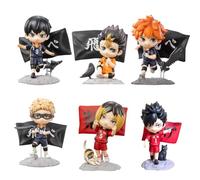 Xinnice Shoyo Hinata/Tobio Kageyama Lot de 6 figurines Special ver Anime Q Figurine d'action Statue Modèle debout Décoration de bureau Collection Ornement Cadeau