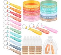 Xinnun 12 Cadeaux de Citations Inspirantes Bracelets de Motivation en Silicone Porte-Clés en Silicone Amusants et Motivants Merci Étiquette Sac en Filet pour Collègue Adolescent Étudiant