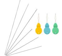Xinnun 6 Pcs Coudre Aiguilles Aiguilles pour Tapisserie Aiguille pour Canapé en Cuir Aiguille Droite en Acier Inoxydable, Tailles Assorties