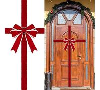 Xinnun Rubans Nœuds d'Armoire de Noël Ruban de Porte d'Entrée Large Décorations de Cuisine Rouges Nœud d'Armoire de Noël au-Dessus Décorations d'emballage pour Arbre de Noël Maison Cheminée