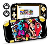 Xinocy Coque pour Nintendo Switch Lite - Motif dessin animé mignon - Kawaii - Amusant - Tendance - Coque de protection souple et fine - Avec 2 capuchons de pouce pour enfants, garçons, adolescents et