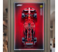 XINPENGD Cadre photo avec plaque murale compatible avec lego 42207 F1 Formule 1 Voiture de course, pour collectionner et protéger, 49,8 x 80 cm (modèle non inclus) (option D (avec lumière))