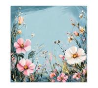 Xinpinzhou Broderie Point de Croix - 30x30 cm Canevas Kit Complet Adulte, 11CT Pré Imprimé Flowers Modèle , Facile Loisirs Créatifs Set avec Fils Pour Activité Manuelle Debutant