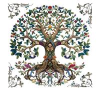 Xinpinzhou Canevas Broderie Point de Croix Kit Complet Adulte Debutant Compté Pré Imprimé Estampillé Moderne Débutant avec Fils, Facile Arbre 11ct Cross Stitch Loisirs Créatifs Set 40x40 CM
