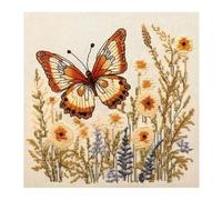 Xinpinzhou Canevas Broderie Point de Croix Kit Complet Adulte Debutant Compté Pré Imprimé Estampillé Moderne Débutant avec Fils, Facile Papillon 11ct Cross Stitch Loisirs Créatifs Set 30 x 30 cm