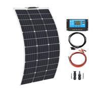 XINPUGUANG 100w 18v kit Panneau Solaire Souple Monocristallin Panneau Solaire Flexible Contrôleur de charge solaire 10A pour Camping-car, Bateau, Caravane (100W)