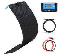 XINPUGUANG Kit de Panneau Solaire système hors réseau souple monocristallin de 100w 12v Contrôleur de charge solaire 20A pour Camping-car, Bateau, Caravane, Batterie 12V (100W)