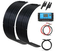 XINPUGUANG Kit de panneaux solaires flexibles 100 W (2 × 50 W) avec contrôleur PWM 10 A et câbles de 3 m - Panneaux solaires monocristallins pour camping-car, bateau, abri de jardin, alimentation hors