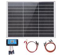 XINPUGUANG Kit panneau solaire 60W 12v Module mono pour système hors réseau | Panneau solaire 60W 12V + contrôleur 10A + câbles de rallonge 3m, rendement de conversion 23 %, dimensions 68 × 51 × 2,5 cm