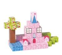 XINQIYUAN Jouet éducatif ensemble de blocs de construction magnétiques Monde château rose 2,5 cm 78 pièces [Mélange aléatoire - Couleurs de l’image principale uniquement]