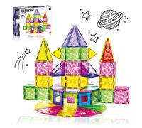 XINQIYUAN Jouets éducatifs tuiles magnétiques jeu magnétique billes magnétiques pour enfants Blocs de Construction Magnétiques Surface Diamant 7,5cm - 125 Pièces