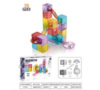 XINQIYUAN Qiyuan Jouet Éducatif Blocs 3D Diamant 5.5cm Blocs à Tubes Magnétiques Sphères Magnétiques Enfant Aimant Cubes Monde Miniature Set 28pièces [Mélange aléatoire - Couleurs issues uniquement de