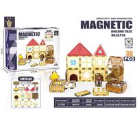 XINQIYUAN Qiyuan Jouet Éducatif Set de Blocs de Construction Magnétiques Animaux Ferme Forêt 7.5cm 30pièces [Mélange aléatoire - Couleurs issues uniquement de la photo principale]