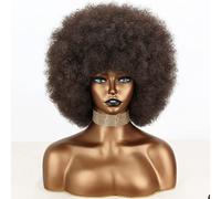 Xinran Perruques afro pour femmes noires de 20,3 cm, perruque afro courte crépue bou brun foncé, perruques afro crépues pour femmes