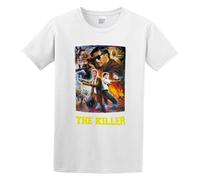 XINRONGYUAN Chow Yun Fat The Killer Hong Kong Action Movie Fan Casual Round Neck T Shirt White 3XL