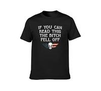 XINRONGYUAN If You Can Read This The Bitch Fell Off Men Simple Tshirt Black XXL
