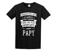 XINRONGYUAN Nombreux sont Ceux Qui m'appellent par Mon Prénom mais Les Plus Importants m'appellent Papy Men Simple Tshirt Black S