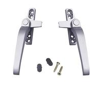 XINRUI Paire de poignées verrouillage pour fenêtre à battant, leviers remplacement gauche et droite en alliage zinc avec vis pour châssis ouverture vers l'extérieur, gris argenté