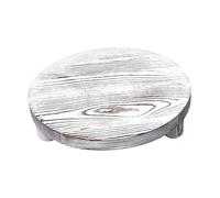 XINRUI Support sur Pied en Bois, Plateau Rond, pièce maîtresse de décoration Rustique pour comptoir, Petit Porte-Bougie et Savon, 25,4 cm(White)