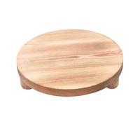 XINRUI Support sur Pied en Bois, Plateau Rond, pièce maîtresse de décoration Rustique pour comptoir, Petit Porte-Bougie et Savon, 25,4 cm(Light Brown)