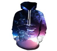 XINRUYI Sweat à Capuche imprimé en 3D avec Motif créatif représentant Un Ciel étoilé, pour Homme et Femme, Sweat-Shirt Ample décontracté de Style Harajuku.
