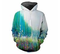 XINRUYI Sweat-Shirt à Capuche coloré à Manches Longues, imprimé 3D et Motif pigmenté, pour Hommes et Femmes